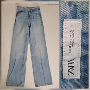 Zara Jeans Womens Size 0 Straight Rigid Mid Rise Western 33" Inseam